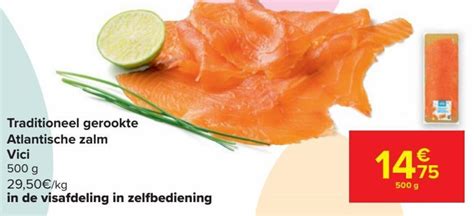 Traditioneel Gerookte Atlantische Zalm Vici G Promotie Bij Carrefour