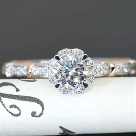 Handmade New Flower Design Moissanite Engagement Ring