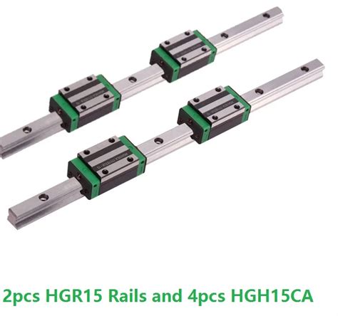 2pcs Linear Guide Rail HGR15 L 200mm 250MM 300MM 350MM And 4pcs HGH15CA