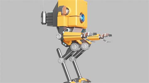 Orange Robot 3d Model Rigged Cgtrader