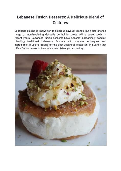 Ppt Lebanese Fusion Desserts A Delicious Blend Of Cultures