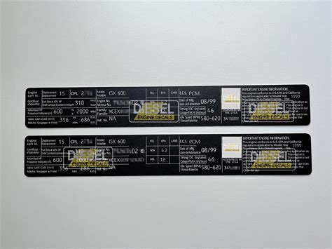 Cummins Isx 600 Engine Valve Cover Decal Sticker Set 1999 Etsy
