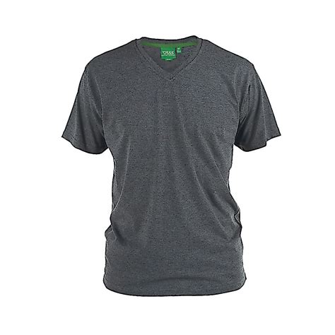 D555 Premium V Neck T Shirt Charcoal Bigdude