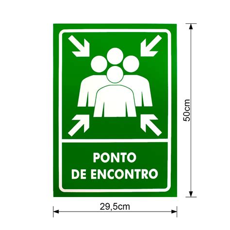 Placa De Sinaliza O Indicativa Ponto De Encontro Autoadesiva Pvc