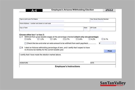 Az Withholding Form Printable Forms Free Online