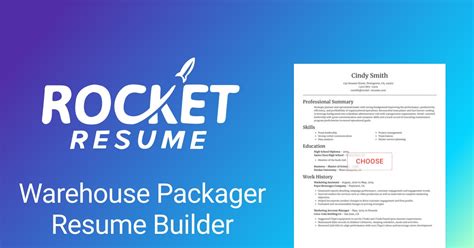 Warehouse Packager Resume Builder | Rocket Resume