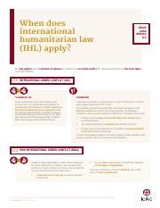 When Does International Humanitarian Law Apply Understanding Course Hero