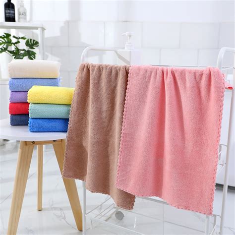 35x75cm Coral Velvet Microfiber Bath Towel Absorbent Water High Quality