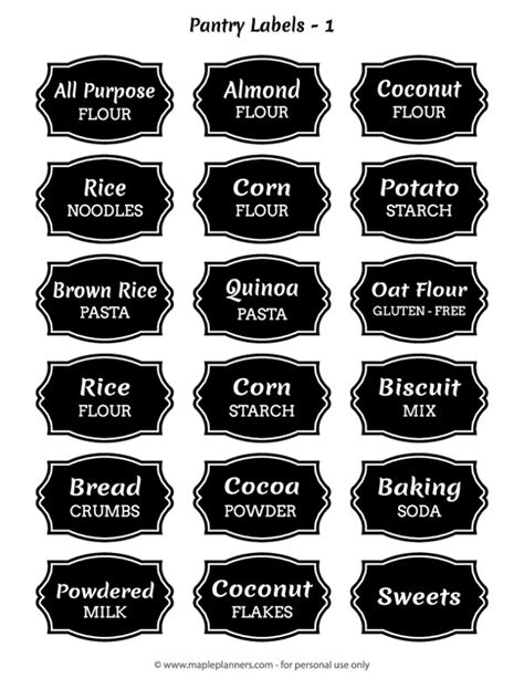 Free Printable Chalkboard Pantry Labels 1