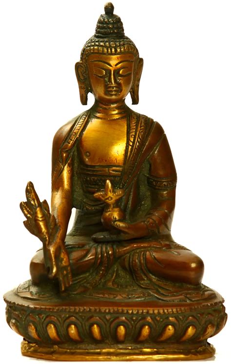 5 Medicine Buddha Statue In Brass Handmade Tibetan Buddhist Deity