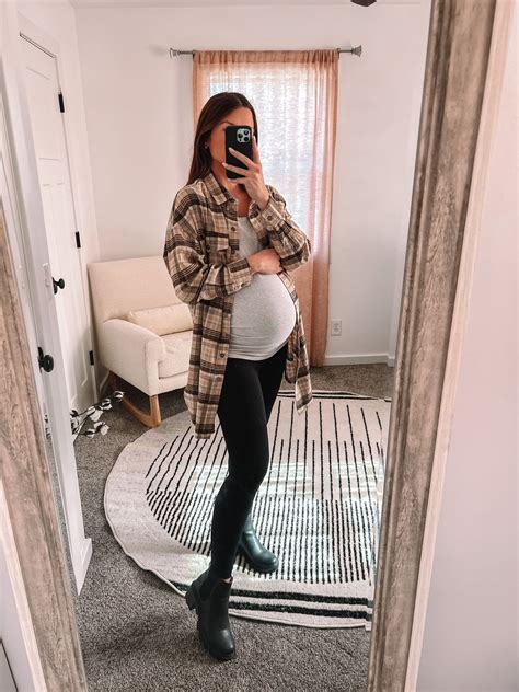 Longline Plaid Flannel Shacket Curated On Ltk Casual Maternity