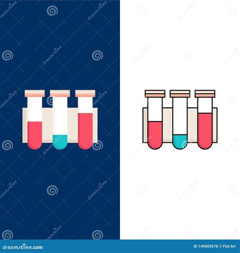 Prueba Tubo Ciencia Laboratorio Vector Plano Del Icono Del Color De