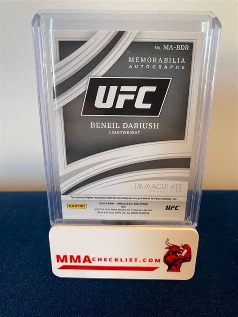 2022 Immaculate Panini UFC Memorabilia Beneil Dariush Patch Auto 09 19