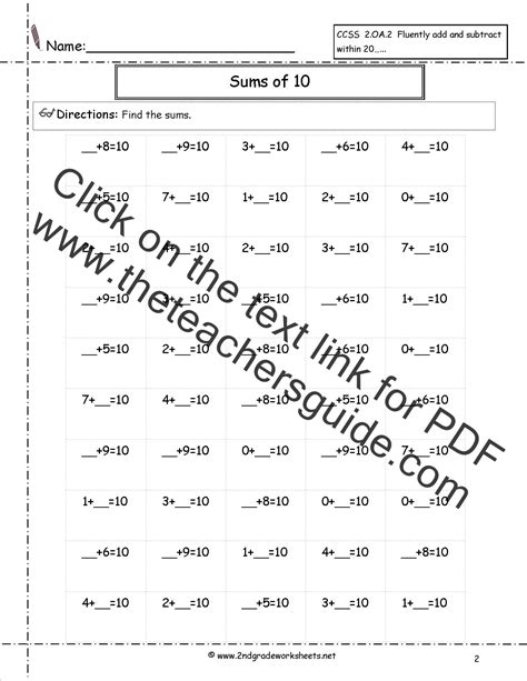 Free Single Digit Addition Worksheets