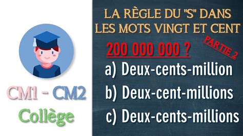 La R Gle Du S Dans Les Mots Cent Et Vingt Partie Cm Cm Coll Ge