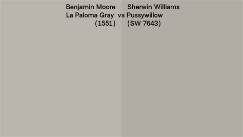 Benjamin Moore La Paloma Gray 1551 Vs Sherwin Williams Pussywillow