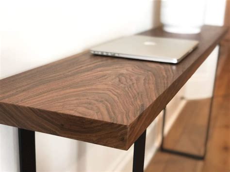 Solid Walnut Narrow Computer Desk Writing Desk