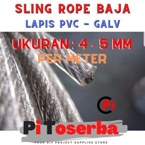 Jual Kawat Seling Mm Sling Baja Lapis Plastik Pvc Wire Rope