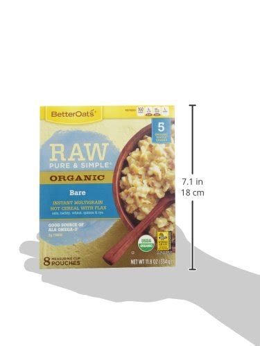 Better Oats Organic Bare Instant Multigrain Hot Cereal With Flax Ct Box