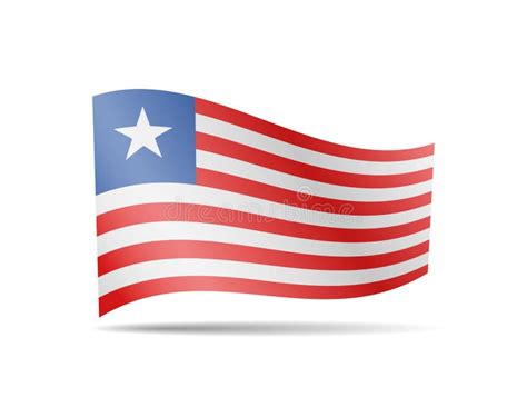 Waving Liberia Flag On A White Background Vector Illustration Stock