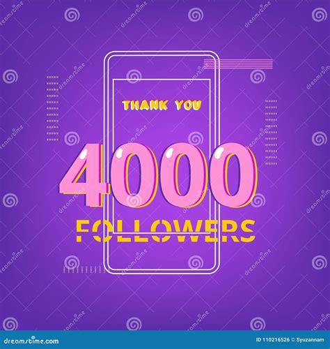 4K Followers Thank You Banner Vector Illustration Stock Vector