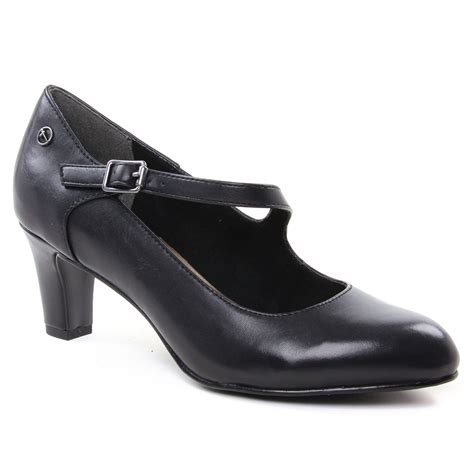 Tamaris Black Leather Escarpin Salom Noir Automne Hiver Chez