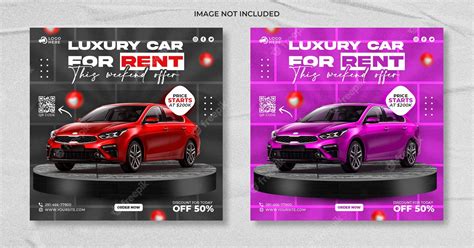 Premium Psd Car Rental Promotion Social Media Post And Web Banner