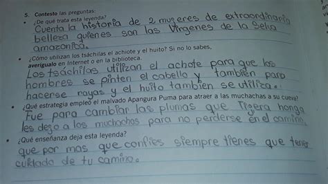 4 Leo la leyenda del achiote y el huito 5 contestó las preguntas