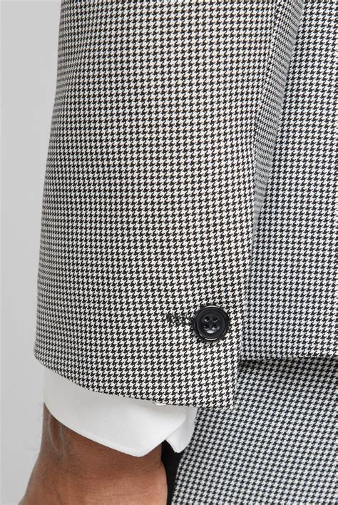 Limehaus Black Puppytooth Checked Suit Uk