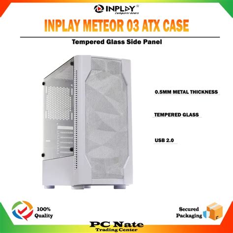 Inplay Meteor 03 Mid Tower Gaming Case White Atx M Atx And M Itx Lazada Ph