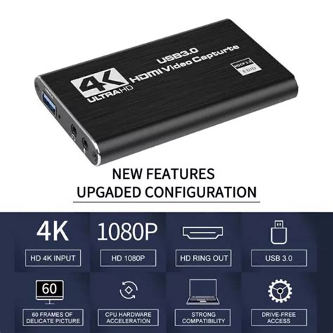 CARTE DE CAPTURE vidéo 4K Grabber caméscope compatible USB 3 0 HDMI