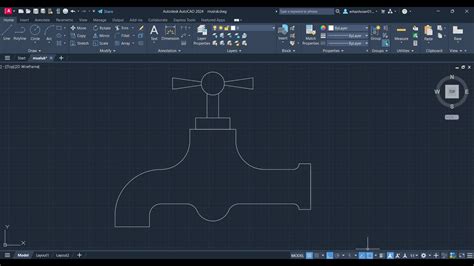 AutoCAD Musluk Çizimi 8 AutoCAD 2024 YouTube