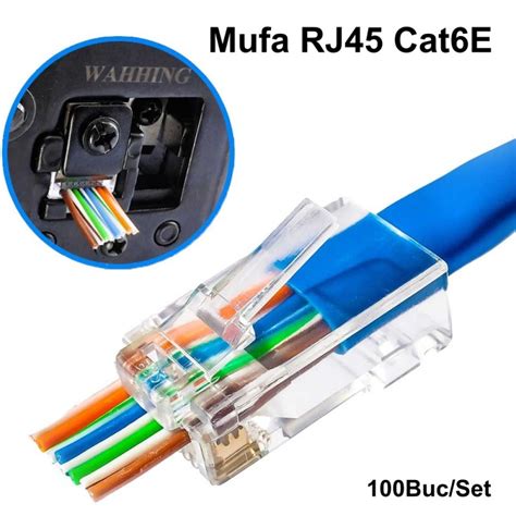 Set Mufa UTP RJ45 Plastic CAT6E + CUT 100b/set - Vectro Electronics
