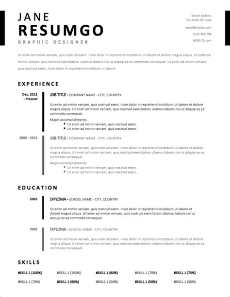 Free downloadable resume templates for word 2010 - starbpo