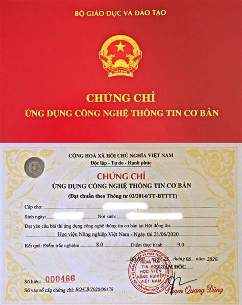 Chứng Chỉ Ứng Dụng Công Nghệ Thông Tin Cơ Bảnudcnttcb