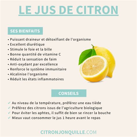 Les Bienfaits Du Jus De Citron Citron Jonquille Aliments Bons Pour