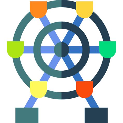 Ferris Wheel Basic Straight Flat Icon