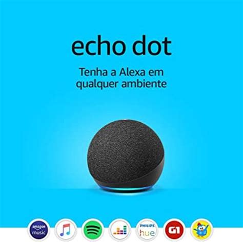 Alexa Echo Dot Gera O Preta Alto Falante Inteligente Som Premium Sem