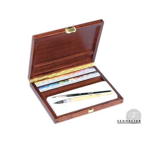 Coffret noyer aquarelle extra fine Sennelier en noyer Le Géant des