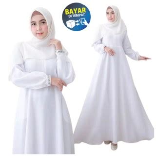 Jual Gamis Terbaru Putih White Maxi Size M L XL Xxl Xxxl Gamis Jumbo