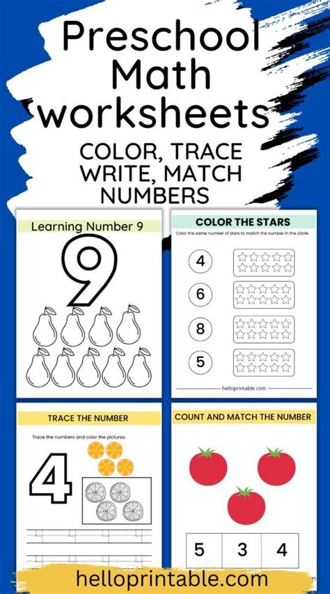 Basic Math Worksheets For 3 To 4 Year Olds In 2022