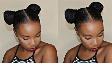 Quick Easy Space Buns Tutorial On Short Hair Tondie Phophi Youtube