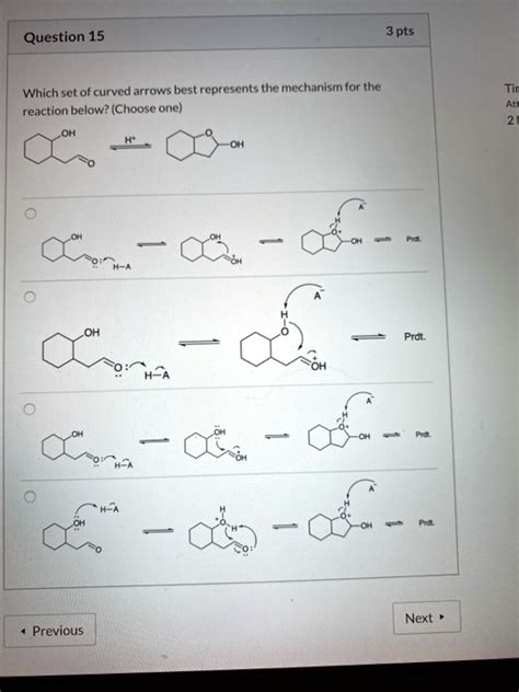 Solved Question Pts Which Set Of Curved Arrows Best Represents