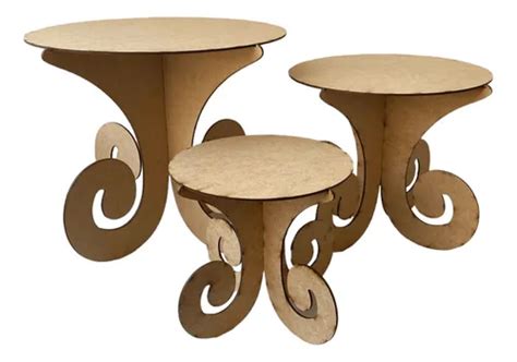 Trio Boleira Mdf Cru Pmg Decoração Festa Provençal Nude MercadoLivre