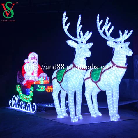 Outdoor Light Up Sleigh And Reindeer Outdoor Lighting Ideas