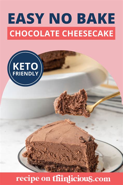 Easy No-Bake Chocolate Cheesecake (Keto) - Thinlicious