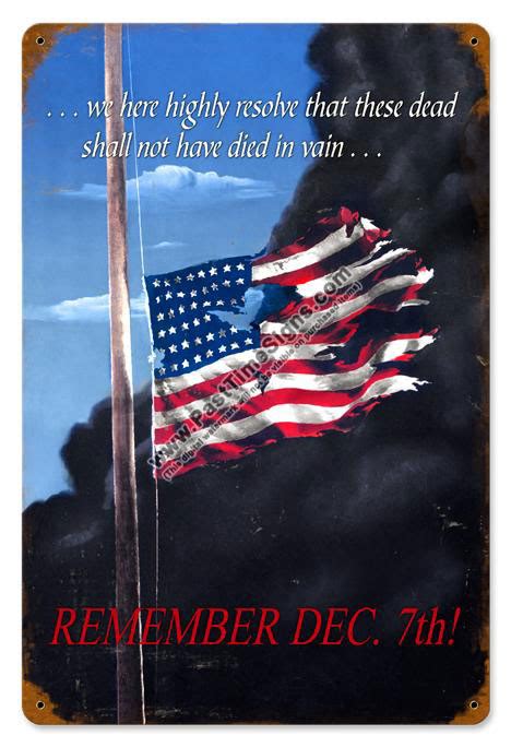 Remember December 7th Vintage Metal Sign