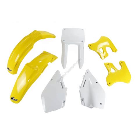 Kit Plastique Ufo Suzuki Rm Jaune Blanc Couleur Origine