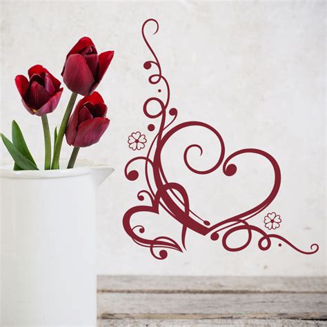 Swirl Love Heart Wall Sticker Heart Wall Art