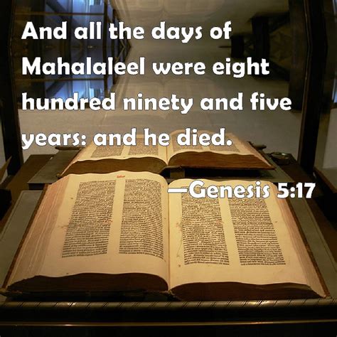 Genesis And All The Days Of Mahalaleel Were Eight Hundred Ninety